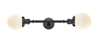 Franklin Restoration Two Light Bath Vanity in Matte Black (405|208L-BK-G201-6)