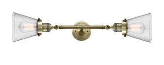 Franklin Restoration Two Light Bath Vanity in Antique Brass (405|208L-AB-G64)