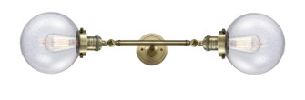 Franklin Restoration Two Light Bath Vanity in Antique Brass (405|208L-AB-G204-8)