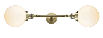 Franklin Restoration Two Light Bath Vanity in Antique Brass (405|208L-AB-G201-8)