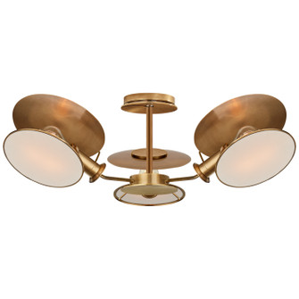 Osiris Three Light Semi-Flush Mount in Hand-Rubbed Antique Brass (268|TOB 4290HAB-L)