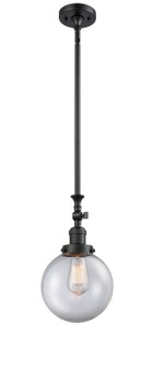 Franklin Restoration One Light Mini Pendant in Matte Black (405|206-BK-G202-8)