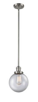 Franklin Restoration One Light Mini Pendant in Brushed Satin Nickel (405|201S-SN-G202-8)
