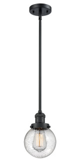 Franklin Restoration One Light Mini Pendant in Matte Black (405|201S-BK-G204-6)