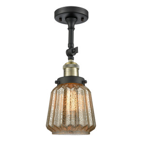 Franklin Restoration One Light Semi-Flush Mount in Black Antique Brass (405|201F-BAB-G146)