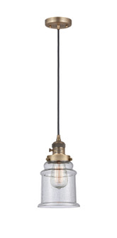 Franklin Restoration One Light Mini Pendant in Brushed Brass (405|201CSW-BB-G184)