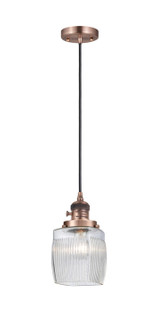 Franklin Restoration One Light Mini Pendant in Antique Copper (405|201CSW-AC-G302)