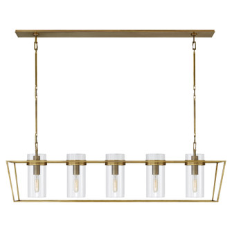 Presidio Five Light Linear Pendant in Hand-Rubbed Antique Brass (268|S 5177HAB-CG)