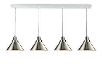 Winchester Four Light Linear Pendant in White (405|124W-10GY-2H-SN-M10-SN)
