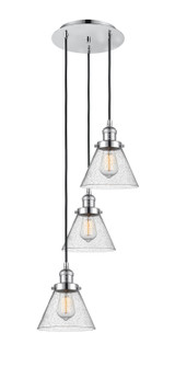Franklin Restoration Three Light Pendant in Polished Chrome (405|113F-3P-PC-G44)