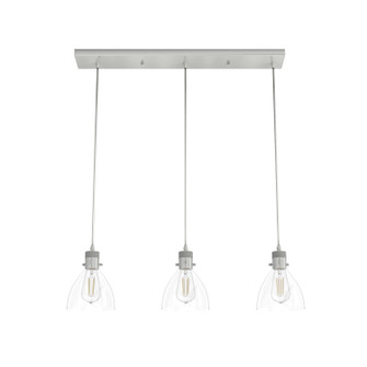 Van Nuys Three Light Linear Cluster in Brushed Nickel (47|19308)