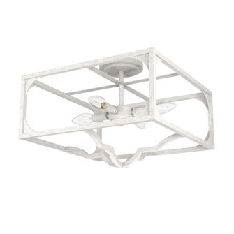 Highland Hill Four Light Semi Flush Mount in Distressed White (47|19292)