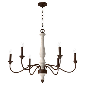 Teren Six Light Chandelier in Distressed White (47|19280)