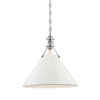 Painted No.2 One Light Pendant in Polished Nickel/Off White (70|MDS352-PN/OW)
