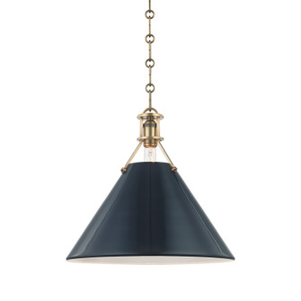 Painted No.2 One Light Pendant in Aged Brass/Darkest Blue (70|MDS352-AGB/DBL)