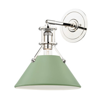 Painted No.2 One Light Wall Sconce in Polished Nickel/Leaf Green (70|MDS350-PN/LFG)