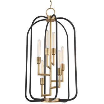 Angler Six Light Chandelier in Aged Brass (70|8316-AGB)