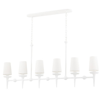 Torch Six Light Island Pendant in White Plaster (70|6658-WP)