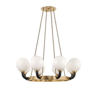 Werner Eight Light Pendant in Aged Brass/Black (70|3646-AGB/BK)
