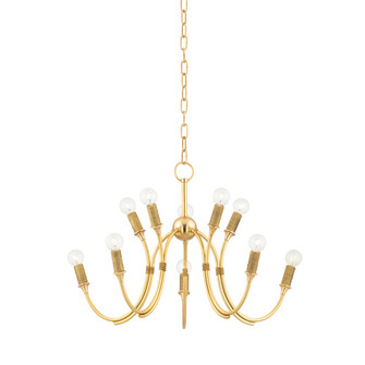 Amboy Ten Light Chandelier in Aged Brass (70|1528-AGB)