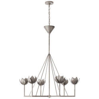 Alberto Six Light Chandelier in Burnished Silver Leaf (268|JN 5004BSL)