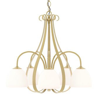 Sweeping Taper Five Light Chandelier in Modern Brass (39|101445-SKT-86-GG0001)