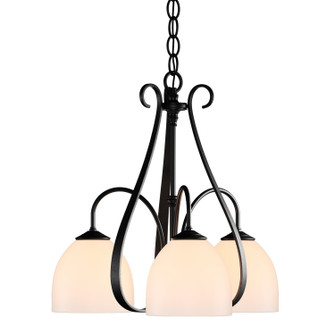 Sweeping Taper Three Light Chandelier in Black (39|101441-SKT-10-GG0001)