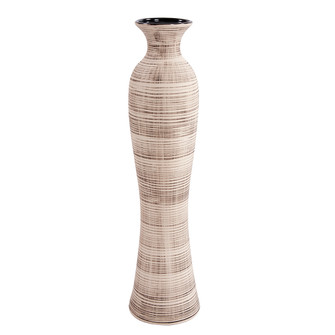 Neutral Stripe Vase in Brown (204|89077)