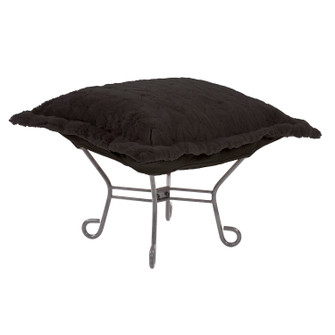 The Angora Puff Ottoman in Black (204|510-1090)