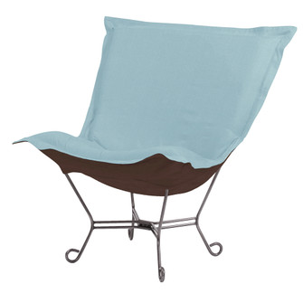 The Sterling Puff Scroll Puff Chair in Blue (204|500-200)