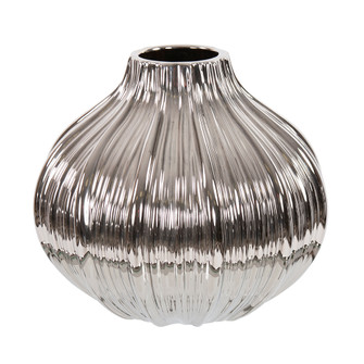 Ribbed Vase in Metallic Silver (204|34195)