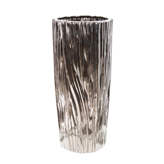 Ribbed Vase in Metallic Silver (204|34192)