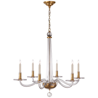 Bernardo Six Light Chandelier in Antique Brass and Clear Glass (268|CHC 1140AB)