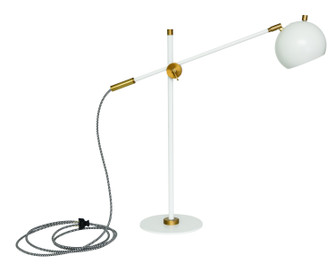 Orwell LED Table Lamp in White with Weathered Brass (30|OR750-WTWB)
