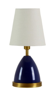 Geo One Light Table Lamp in Navy Blue with Weathered Brass (30|GEO209)