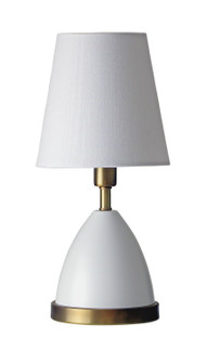 Geo One Light Table Lamp in White with Weathered Brass (30|GEO206)