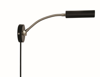 Fusion LED Wall Swing Lamp in Black With Satin Nickel Accents (30|FN175-BLK/SN)