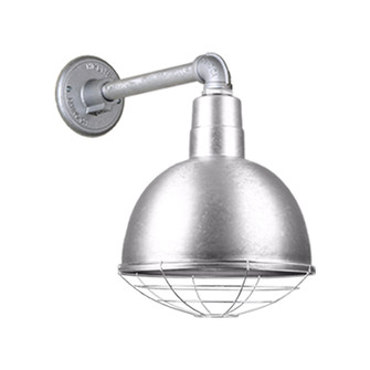 Deep Bowl Shade One Light Outdoor Gooseneck Light in Galvanized (381|H-QSN16112-SA-96/QSNB-44-96/QSNWGR-12``-96)