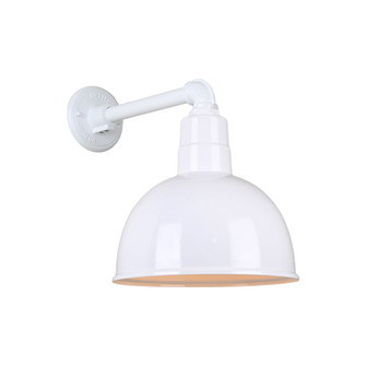 Deep Bowl Shade One Light Outdoor Gooseneck Light in White (381|H-QSN16112-SA-93/QSNB-44-93)