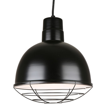 Deep Bowl Shade One Light Pendant in Black (381|H-QSN16112-C-91/QSNWGR-12``-91)