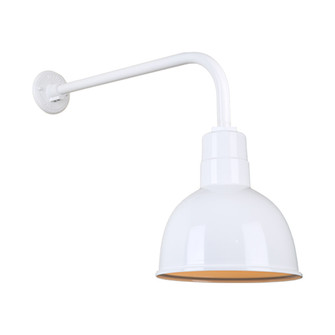 Deep Bowl Shade One Light Outdoor Gooseneck Light in White (381|H-QSN16110-SA-93/QSNB-13-93)