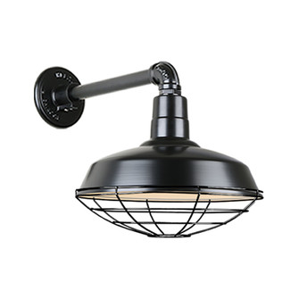 Warehouse One Light Outdoor Gooseneck Light in Black (381|H-QSN15118-SA-91/QSNB-44-91/QSNWGR-18``-91)