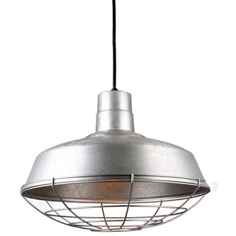 Warehouse One Light Pendant in Galvanized (381|H-QSN15118-C-96/QSNWGR-18``-96)