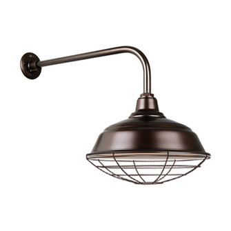 Warehouse One Light Outdoor Gooseneck Light in Oil Rubbed Bronze (381|H-QSN15117-SA-145/QSNB-13-145/QSNWGR-17``-145)