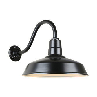 Warehouse One Light Outdoor Gooseneck Light in Black (381|H-QSN15116-SA-91/QSNB-42-91)