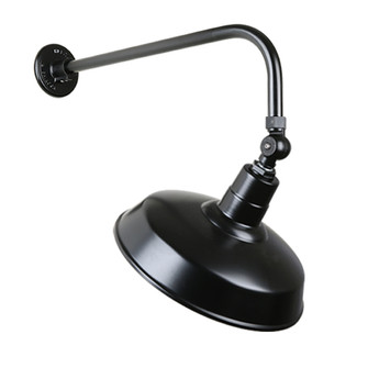 Warehouse One Light Outdoor Gooseneck Light in Black (381|H-QSN15116-SA-91/QSNB-13-91/QSNSK-91)