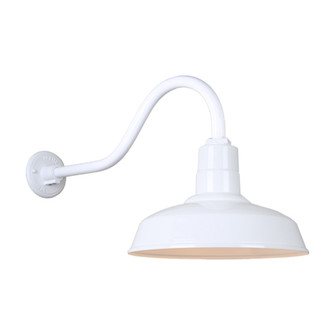 Warehouse One Light Outdoor Gooseneck Light in White (381|H-QSN15114-SA-93/QSNHL-A-93)