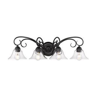 Homestead Four Light Vanity in Matte Black (62|8606-BA4 BLK-CLR)