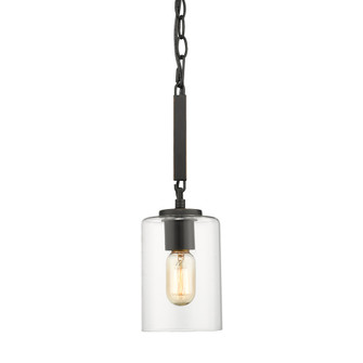 Monroe One Light Mini Pendant in Matte Black with Gold Highlights (62|7041-M1L BLK-CLR)