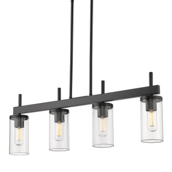 Winslett Four Light Linear Pendant in Matte Black (62|7011-LP BLK-CLR)